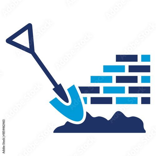 construction flat blue icon
