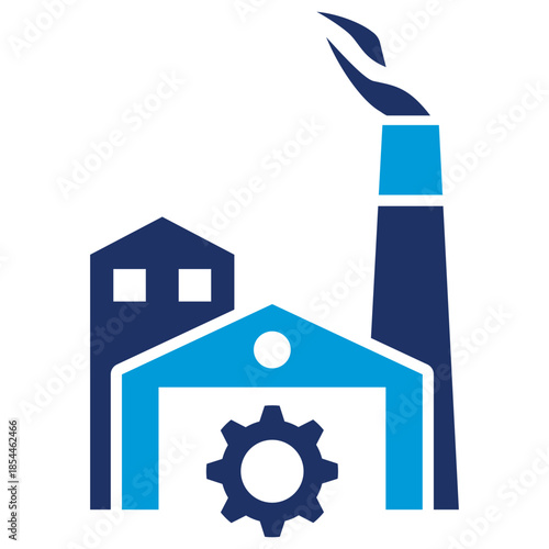 industrial flat blue icon