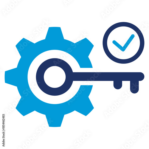 problem solving flat blue icon