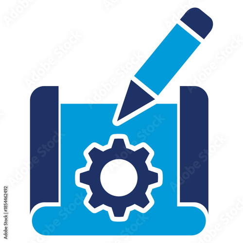 prototyping flat blue icon