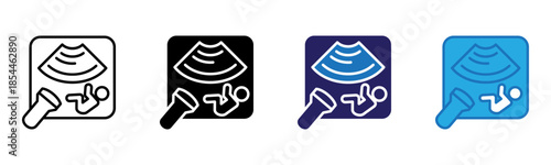 Ultrasound Icon Multi Style Vector Illustration