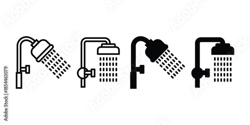 Shower icon set simple