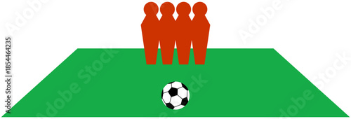 Soccer Defensive Wall Illustration. Editable Color Vector