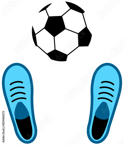 Ready to Kick Soccer Ball. Editable Color Vector