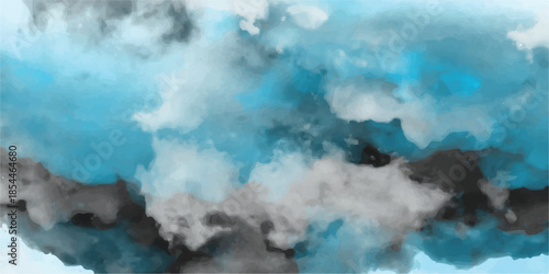 An aerial view of white clouds over the blue sea captures a bright landscape where the sun meets the horizon in a cloudy heaven of light and air