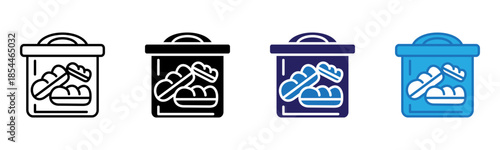 Breadbox Icon Multi Style Vector Illustration