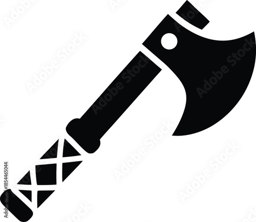 konyak headhunter ceremonial axe silhouette vector illustration on transparent background