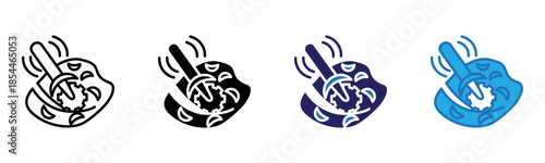 Pizza cutter Icon Multi Style Vector Illustration