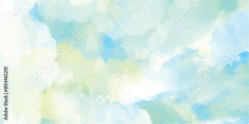 Abstract sky and clouds background, Vibrant clear sky with puffy and blurry natural clear clouds, watercolor background concept abstract cloudy sky	
