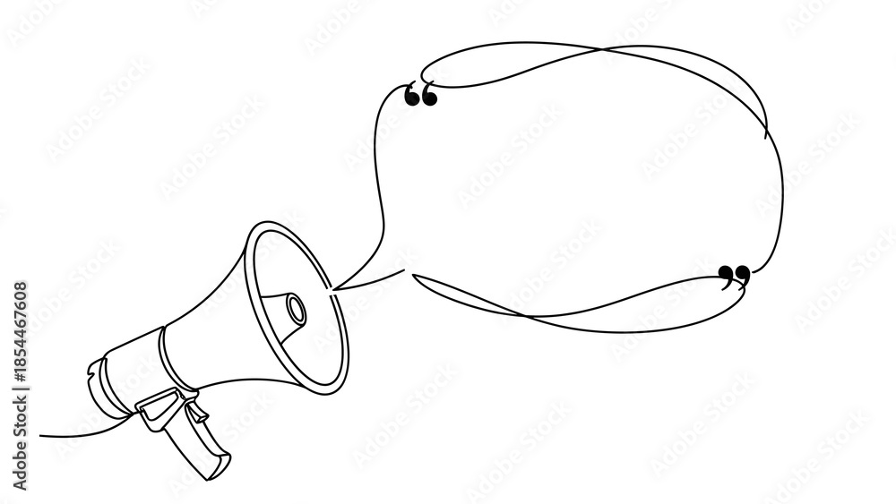 Obraz premium Megaphone with speech bubble illustration