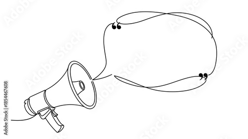 Megaphone with speech bubble illustration