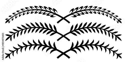 Set of circular laurel wreath. Emblem floral Greek branch of oak leaves, eucalyptus leaf, Wheat, winner award, champion medal, swirls, twigs and flower ornaments vector