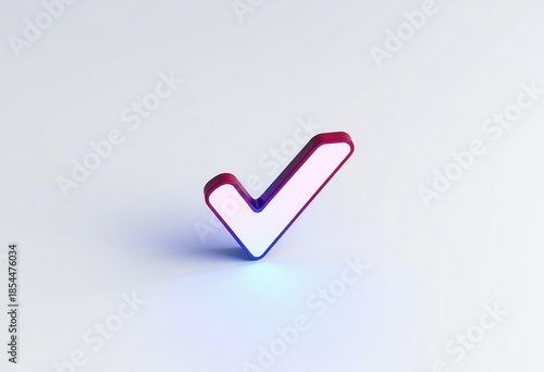 A 3d vector illustration of a red check mark symbol and green tick icon on a white background signifying a correct choice, approved agreement, or successful voting checkbox for a checklist