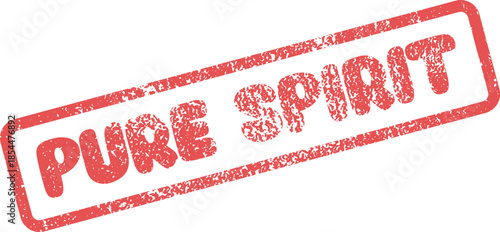 Pure Spirit Grungy Red Rubber Stamp Impression Conveying Soulful Essence and Inner Vitality