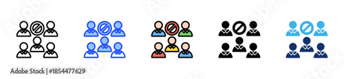 Anti Discrimination Icon Collection With Multiple Styles