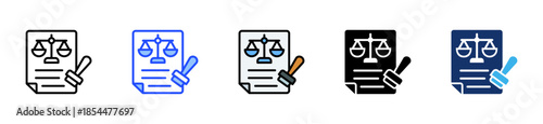 Legal Contract Icon Collection With Multiple Styles