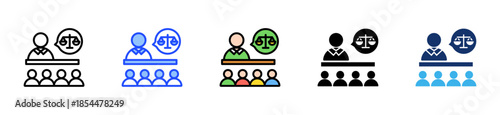 Legal Advisory Icon Collection With Multiple Styles