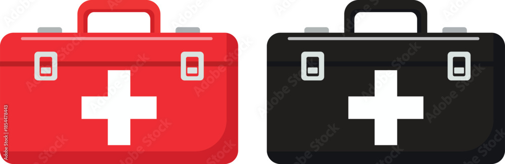 Fototapeta premium Medical First Aid Kit Icon Vector for Healthcare, Emergency and Hospital Design