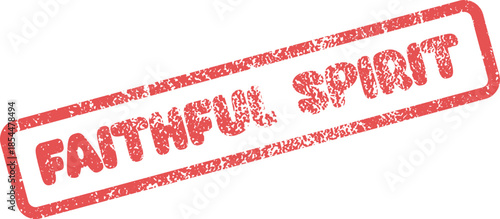 Faithful Spirit authentic textured red rubber stamp mark promoting inner strength