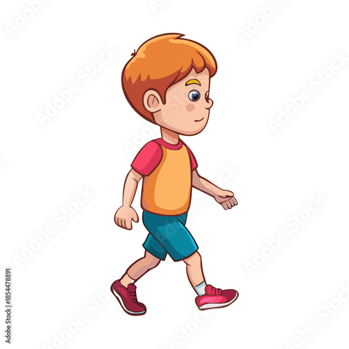 Cartoon Kid Character side walk cycle frame by frame loopable vector file ready for 2D animation, easy to edit source file for motion graphics, infographics, animated video, explanatory, ... See More
