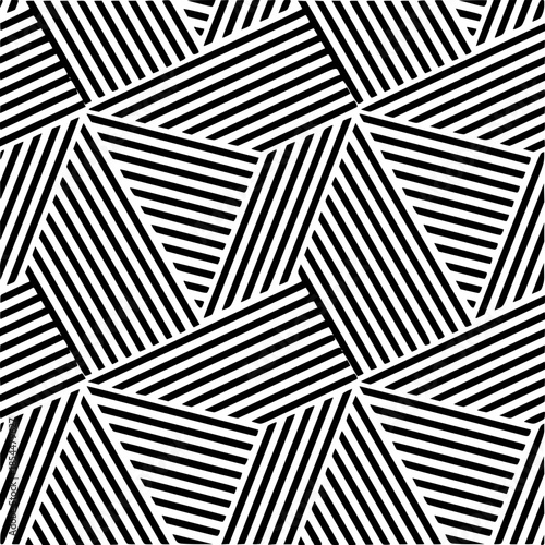 Abstract Geometric Seamless Pattern with Intersecting Linear Triangles