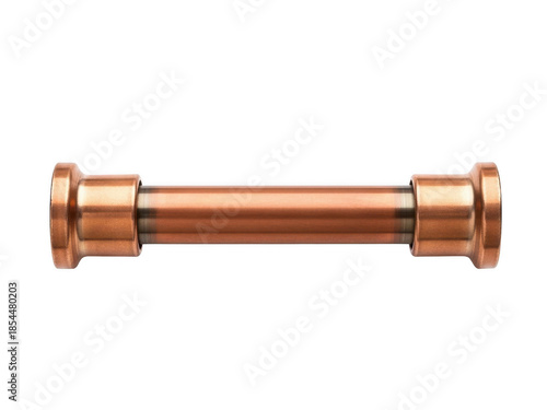 Copper pipe fitting connector isolated on transparent background