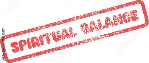 Red distressed rubber stamp illustration conveying the profound meaning of spiritual balance and inner peace