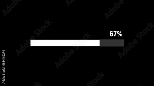 Simple loading bar animation isolated on transparent background, Loading Progress Bar Animation