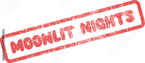 Classic red rubber stamp displaying the distressed phrase Moonlit Nights perfect for themed presentations