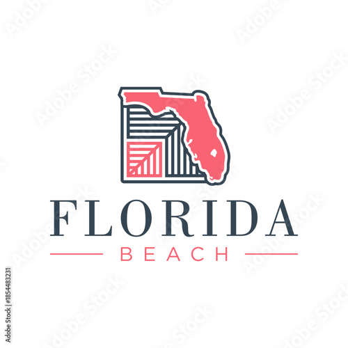Florida beach outline logo