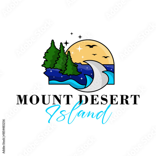desert coral beach waves logo