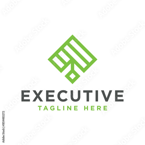 leaf outline industrial business logo