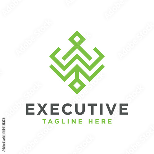 leaf outline logo with letter W