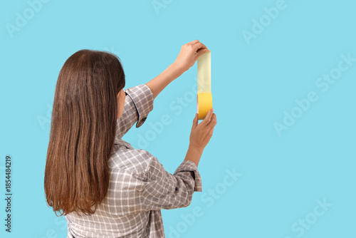 Young woman with adhesive t...