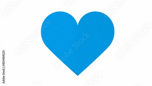 Vibrant Blue Heart Shape on a Clean White Background, Symbolizing Love and Affection