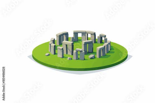 Stonehenge en vista isométrica