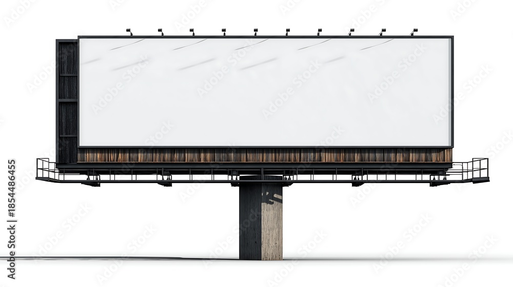 Obraz premium Empty advertising billboard frame Isolated on transparent background