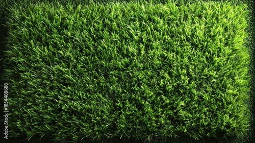 Green grass texture, top down view of a manicured lawn, fresh nature background, football field or garden concept 