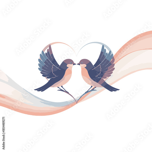 Lovebirds Facing Each Other