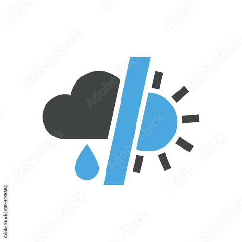 International day of happiness sunshine filled sun with rain to sun transition design vector illustration
