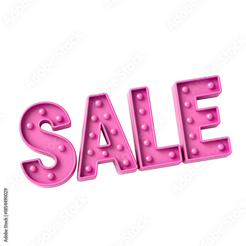 Illuminated Pink Marquee Letters Spelling Sale