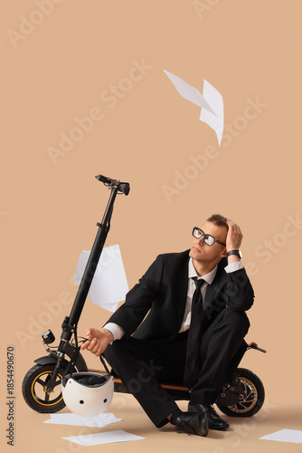 Stressed young businessman ...