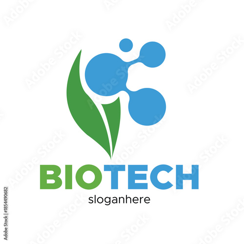 molekul leaf biotech symbol company logo vector