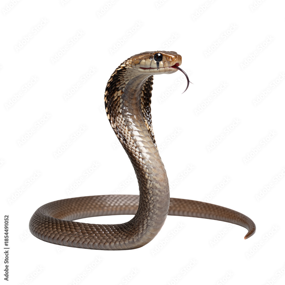 Fototapeta premium Venomous Cobra Snake in Striking Pose
