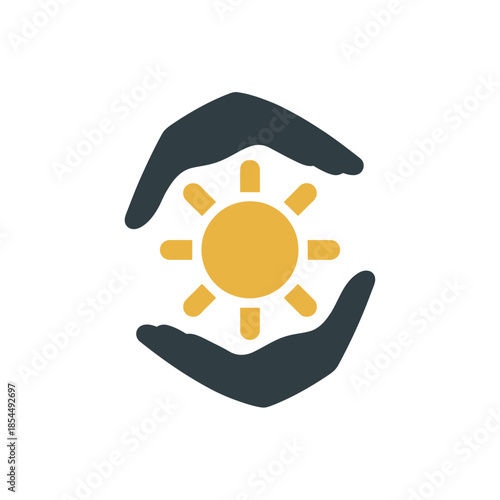 Caring hands silhouette holding a gift box with ribbon cross vector illustration