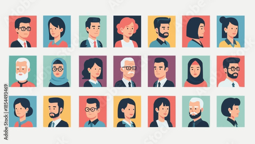 Diverse Group of People Portraits Collection.