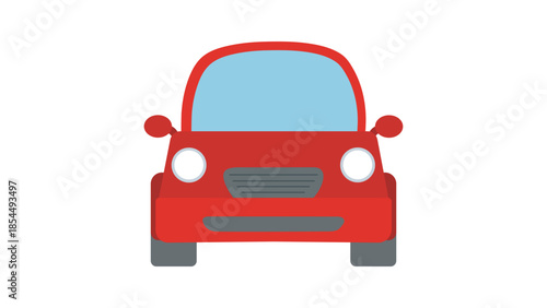 Red car emoji vector.