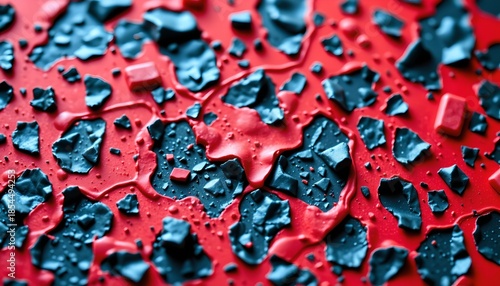 Faded Red Surface with Peeling Metallic Layers