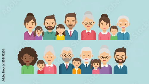 Diverse group of people representing different generations and ethnicities.