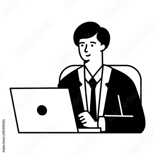 Hand drawn style illustration depicting job portal